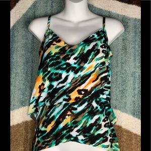 AQUA Green Tankini Top‎ Size Small Swimwear